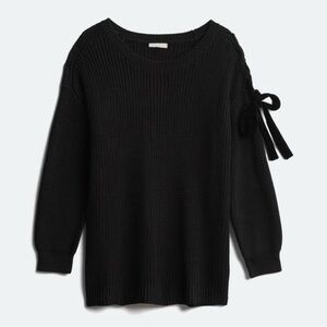 Skies Are Blue Black Sweater with Bow